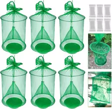 6 Pack Ranch Fly Traps Outdoor Hanging, Stable Horse Farm Trap, 6