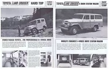 Sales Flyers/Data Sheets for 1965 TOYOTA LAND CRUISERS & PICKUP Trucks, lot of 4