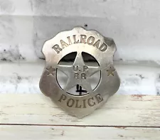 Antique Style Collectible Metal Replica Railroad Police U.P. RR Badge Costume