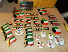 New ListingKUWAIT Button Pins Kuwaiti Pin and Flag Decals Keychain lot of 40 items