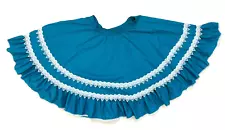 Partners Please ~ Western Square Dance Skirt ~ Teal Blue White Lace Trim ~ Sz L