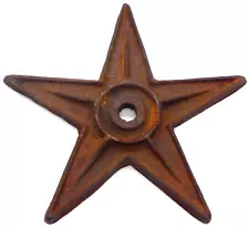 Cast Iron Primitive Star Shaped Heavy Rusted Patina 9"x 9"Hanging/Desktop Decor