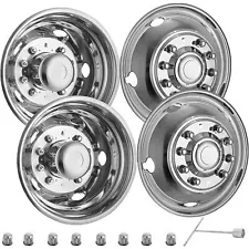 For FORD F450 F550 19.5" 05-19 10 LUG Stainless Dually Wheel Simulators BOLT ON