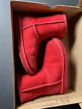 UGG KIDS CLASSIC II BOOT RED SUEDE SHEARLING LINED SIZE US 1 / UK 13 / EUR 32.5