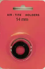 Air Tite 14mm Black Ring (US 3 Cent Silver/World 1/20 oz Gold) Coin Capsule (1)