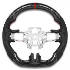 D-Shaped Carbon Fiber Nappa Leather Steering Wheel for 2015-2017 Ford Mustang