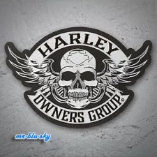 Large Winged Skull Silver Patch ~ Harley Davidson Owners Group H.O.G.