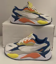 Puma Rs-x Kids/toddler Shoes White Blue Orange And Yellow Size 3C