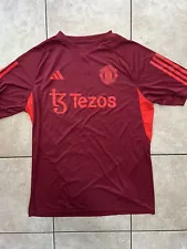 Manchester United Adidas Mens L Training Jersey shirt Slim Fit T3 Tezos Pre Matc