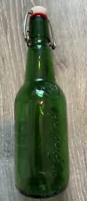 Large Grolsch 1.5 Liter Green Beer Bottle Porcelain Swing Top Lid Empty