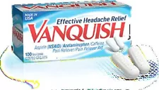 2 Pack - Vanquish Pain Reliever Effective Headache Relief, 100 Caplets Each