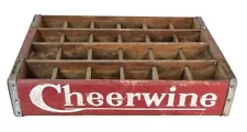 Cheerwine Pop Crate NC Original Wood Soda Bottle Carrier 24 Slot NOS No Bottles