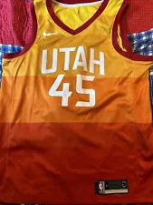 Nike Donovan Mitchell Utah Jazz #45 Orange Gradient City Swingman Jersey 52 XL