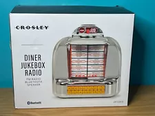 Crosley CR1120A-SI 6" Diner Nostalgia Jukebox Tabletop Bluetooth FM Radio Silver