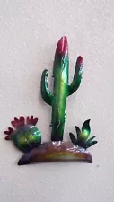 Beautiful 12" Tall Saguaro Cactus Metal Art Decor With Hook For Easy Hanging