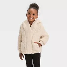 Baby Girls' Solid Faux Shearling Jacket - Cat & Jack Off-White 12M