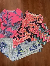 Lilly Pulitzer 4 Piece Lot Size M Palazzo Pants Blouse Dresses