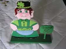 ST PATRICK'S DAY "SHAMROCKS FOR SALE 5C" STANDUP LEPRECHAUN