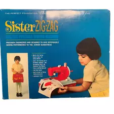 Vintage NIB Sister Zig Zag Red Child Electric Sewing Machine made in Japan!