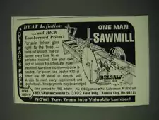 1980 Belsaw One Man Sawmill Ad - Beat Inflation �and High Lumberyard prices!