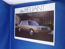 1983 PLYMOUTH RELIANT CAR SALES BROCHURE SE 2 DOOR 4 DOOR SEDAN STATION WAGON