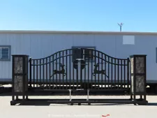 Greatbear Driveway Gate 20' Estate Entry Security Fence w/Pillars bidadoo -New