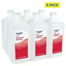 Equate 91% Isopropyl Alcohol Antiseptic Liquid, 6 PACK, (6 x 32 fl oz)