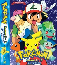 POKEMON SEASON 1-5 VOL.1-273 END ANIME DVD US ENGLISH DUBBED VERSION REGION ALL