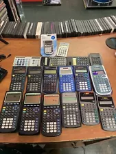 LOT of 18 CALCULATORS Casio TI Office max , Canon , Sharp &unbranded for parts