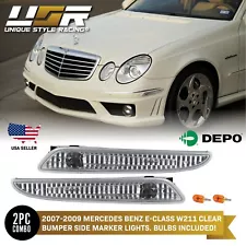 Euro Clear Bumper Side Marker Lights For 2007-2009 Mercedes Benz W211 E Class