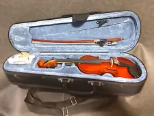 Klaus Mueller 1/10 Size Violin w/Case & Bow, Clean, Serviced & Adjusted in USA