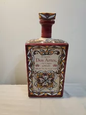 Dos Artes Anejo Tequila Ceramic Bottle (Empty) 100% Agave 1L 1 Litre Decanter