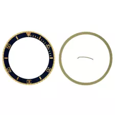 BEZEL & INSERT FOR ROLEX SUBMARINER SERTI 18K REAL 16613 GOLD BLUE GOLD FONT