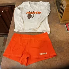 HOOTERS Halloween Uniform Long Sleeve Top And Shorts M