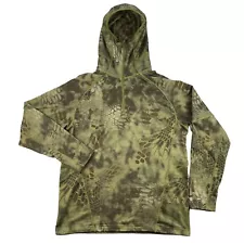 Kryptek Cerdic II Highlander Camo Mens Large Green 1/4 Zip Fleece Hunting Hoodie