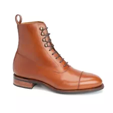 NIB $230 MEERMIN BOOTS IN VITELLO TAN FRENCH CALF LEATHER UK 8 US 10.5