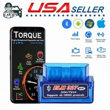 OBD2 Car Bluetooth Scanner Code Reader OBDII ELM 327 Read Tool For iPhone