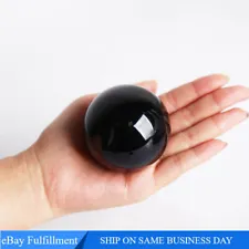 60mm Natural Black Obsidian Rock Stone Sphere Energy Quartz Crystal Ball Healing