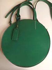 Sole Society Green Palermo Canteen Circle Crossbody Bag 11" Round Faux Leather