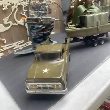 Tonka Army Truck And Tonka Boat Trailer With G.I . Joe Board Sailer Dude