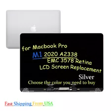 Gray Silver New LCD Screen Display Assembly For MacBook Pro 13" M1 A2338 2020