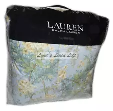 RALPH LAUREN Sadie Blue Antique Tropical Floral KING COMFORTER SET 3P $385