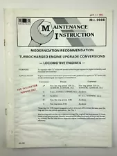 Turbocharged Engine Upgrade Maintenance Instruction EMD Electro Motive X634