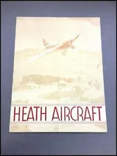 1930s 1935 1932 Heath Parasol LNA-40 Airplane Aircraft Vintage Brochure Catalog