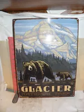 GLACIER NATIONAL PARK TIN SIGN - PAL POSTERS MARK - 16 BY 12 INCHES (APPROX)