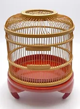 Vintage Miniature Wooden Bamboo Insect Bird Cage or Home Decor Made in Japan