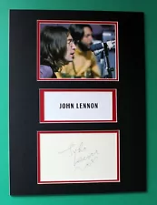 JOHN LENNON AUTOGRAPH artistic display The Beatles