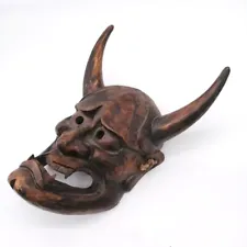 Japanese Wooden HANNYA Mask Vintage Demon ONI NOH Monster Interior MSA083