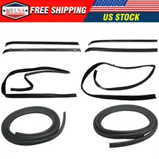 Front Door Window Run Channel Seals Sweep Weatherstrips Set Fits Chevy GMC Truck