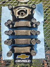 1970's Chevy 350 Small Block 4-Bolt Main Caps & Bolts OEM 3412 SBC Used